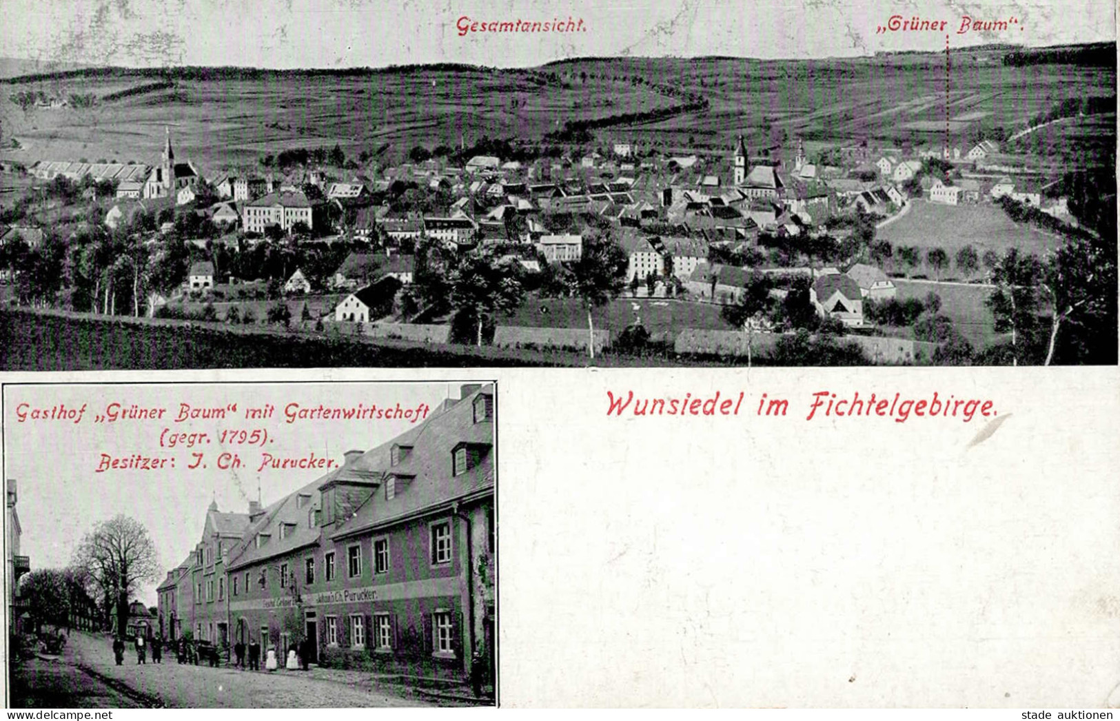 Wunsiedel (8592) Gasthaus Zum Grünen Baum I-II - Wunsiedel