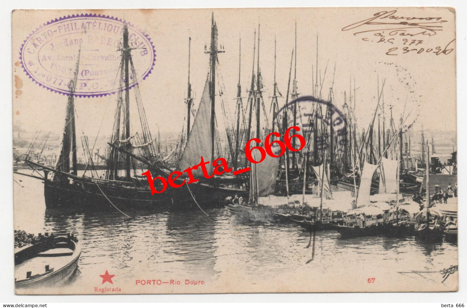 Porto * Barcos No Rio Douro * Nº 67 Estrela Vermelha * Circulado 1906 * Portugal Douro River Boats - Porto