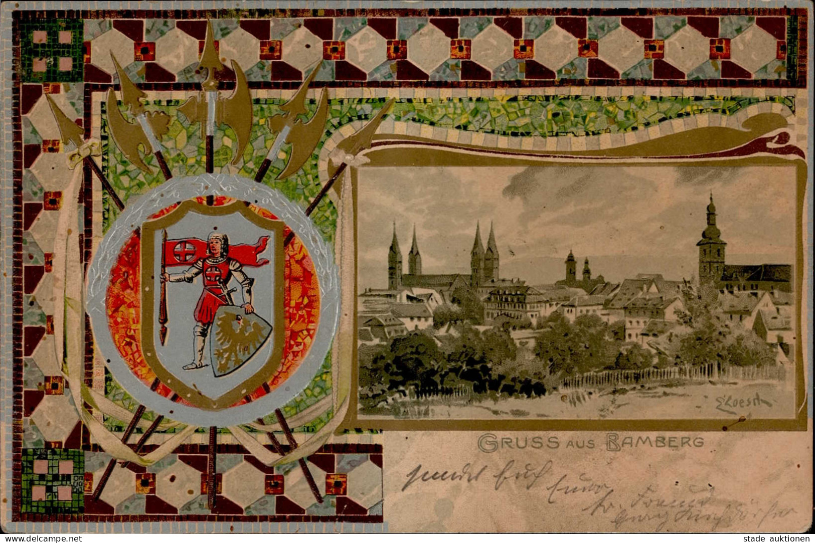 Bamberg (8600) Kirche Künstlerkarte E. Loesch Prägedruck I-II (fleckig, Ecken Abgestossen) - Andere & Zonder Classificatie