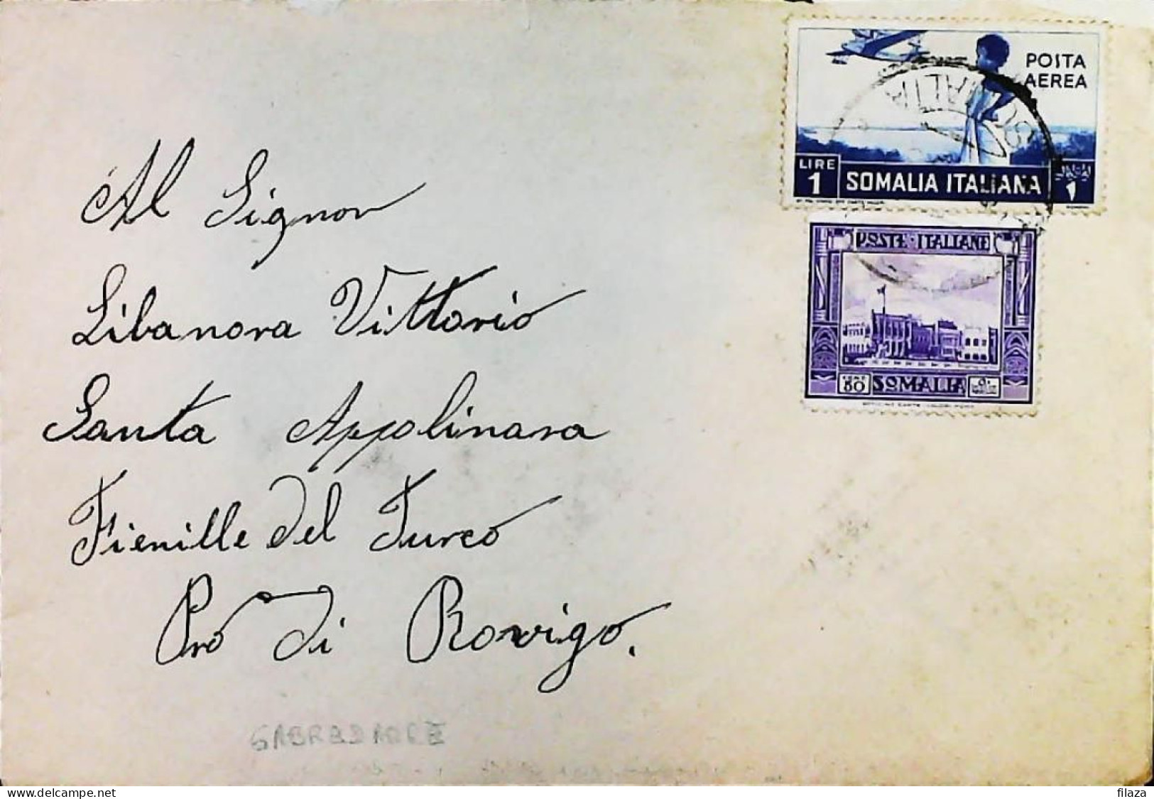 ITALIA - COLONIE -  SOMALIA Lettera Da MOGADISCIO Del 1937- S6217 - Somalia