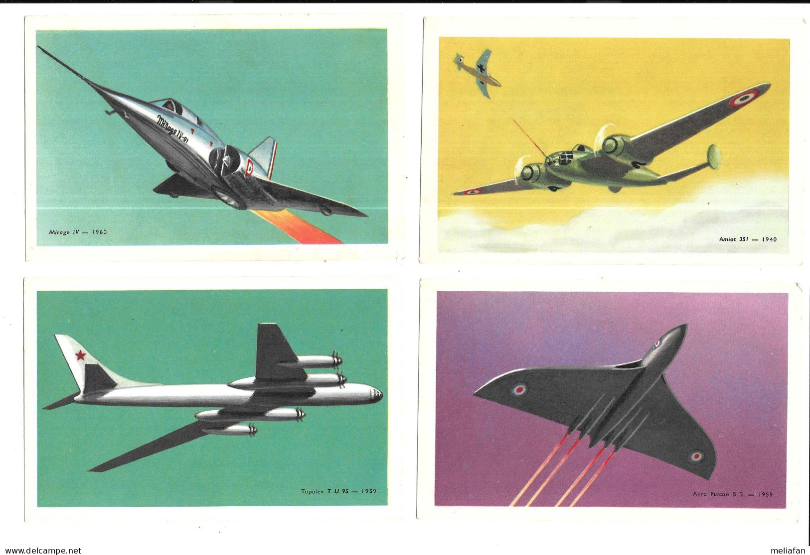 DL04 - CARTES TOBLER- AVIATION - MIRAGE IV - TUPOLEV 95 - AMIOT 351 - AVRO VULCAN B2 - Autres & Non Classés