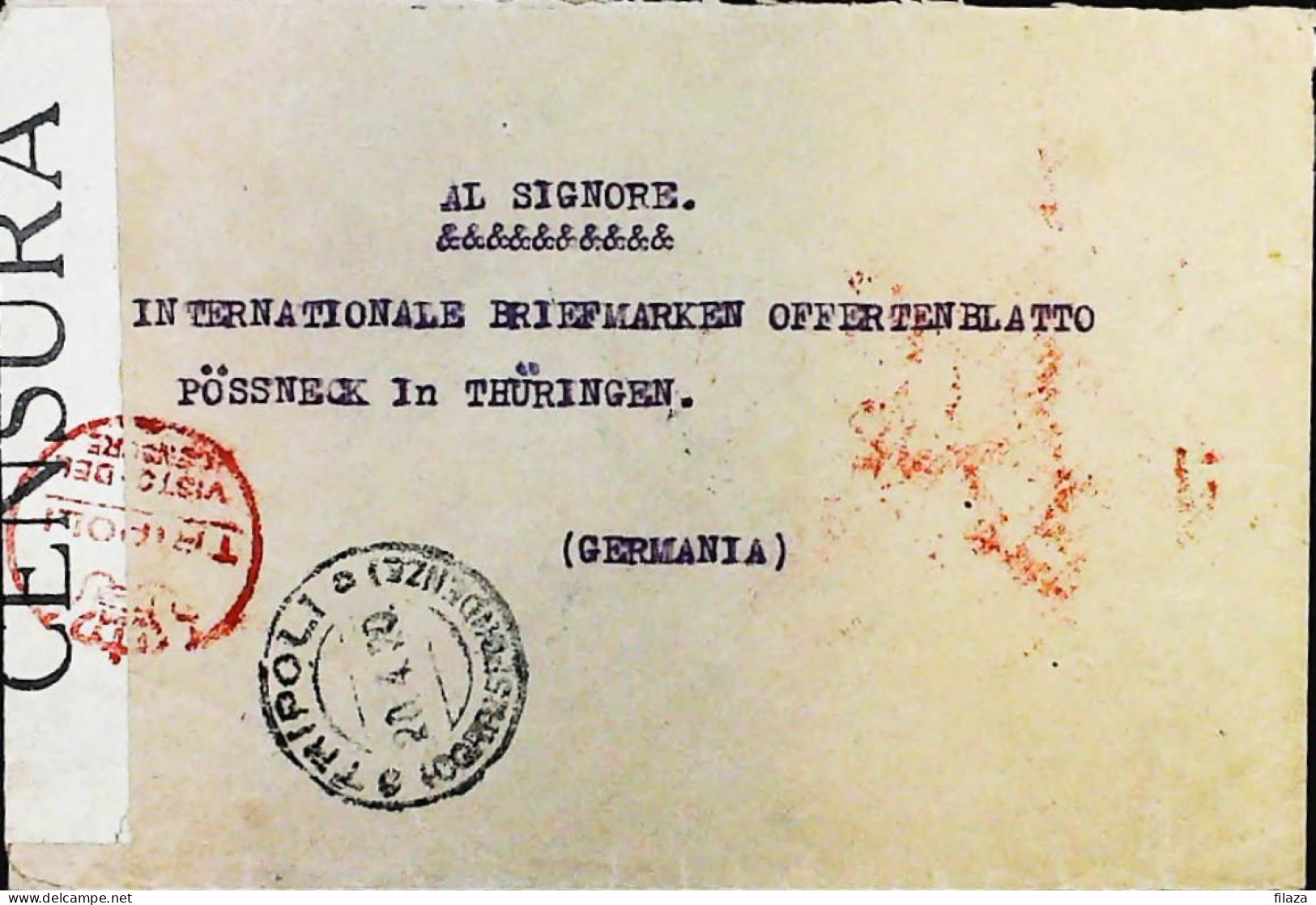 ITALIA - COLONIE -  LIBIA Lettera Da TRIPOLI Per La GERMANIA Del 1920- S6293 - Libia