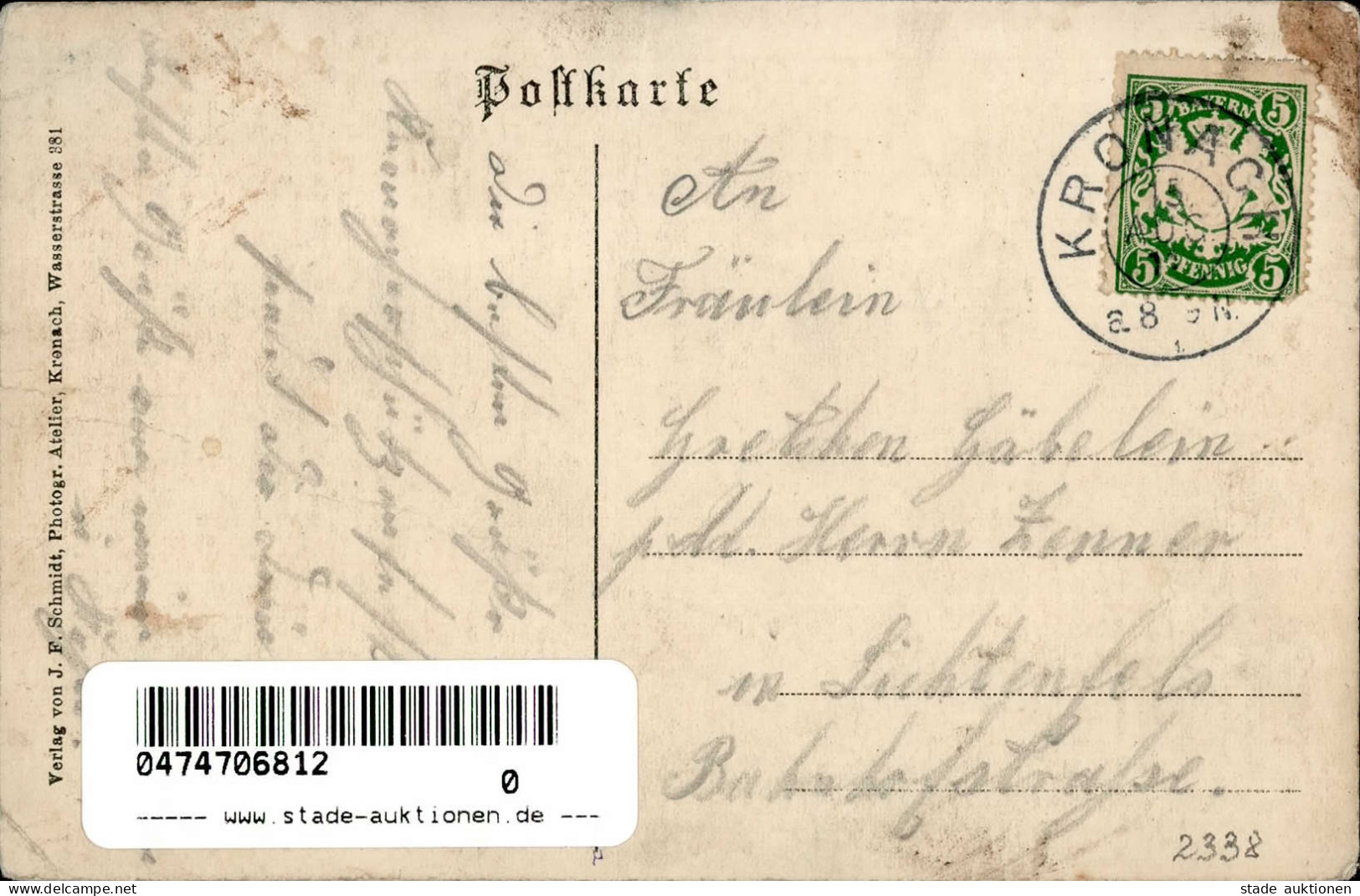 Kronach (8640) Schützenfest Schützenhaus 1900 II- (Mittelbug, Stauchungen) - Other & Unclassified