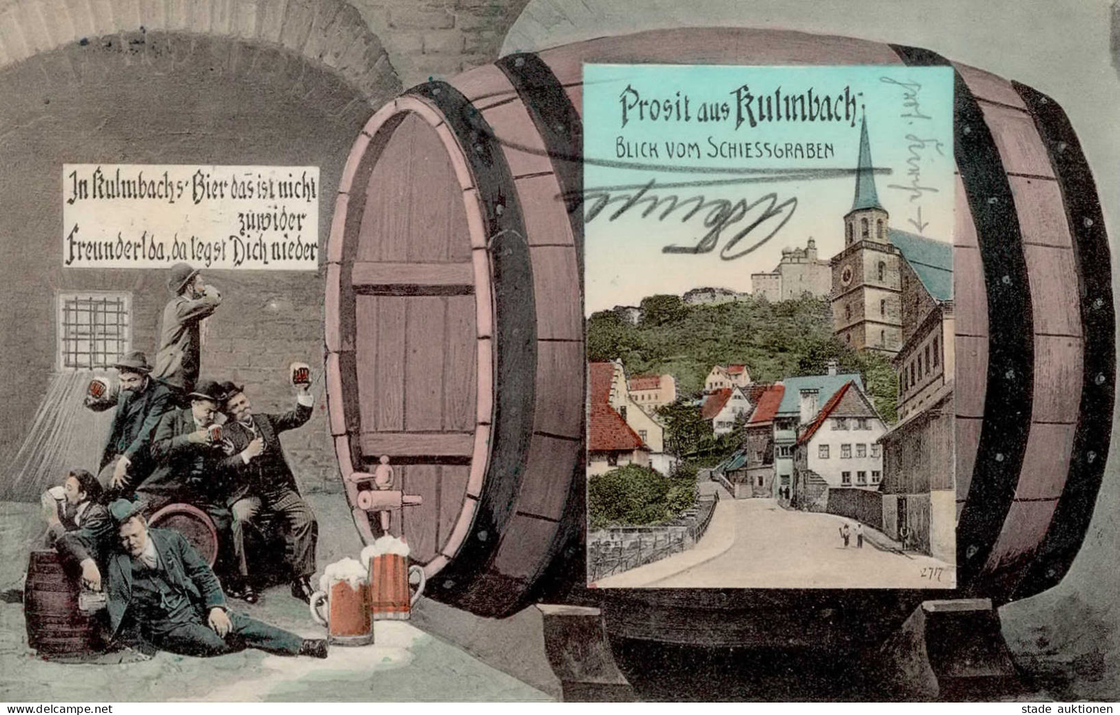 Kulmbach (8650) Prosit Blick Vom Schiessgraben Kulmbacher Bier I-II Bière - Other & Unclassified