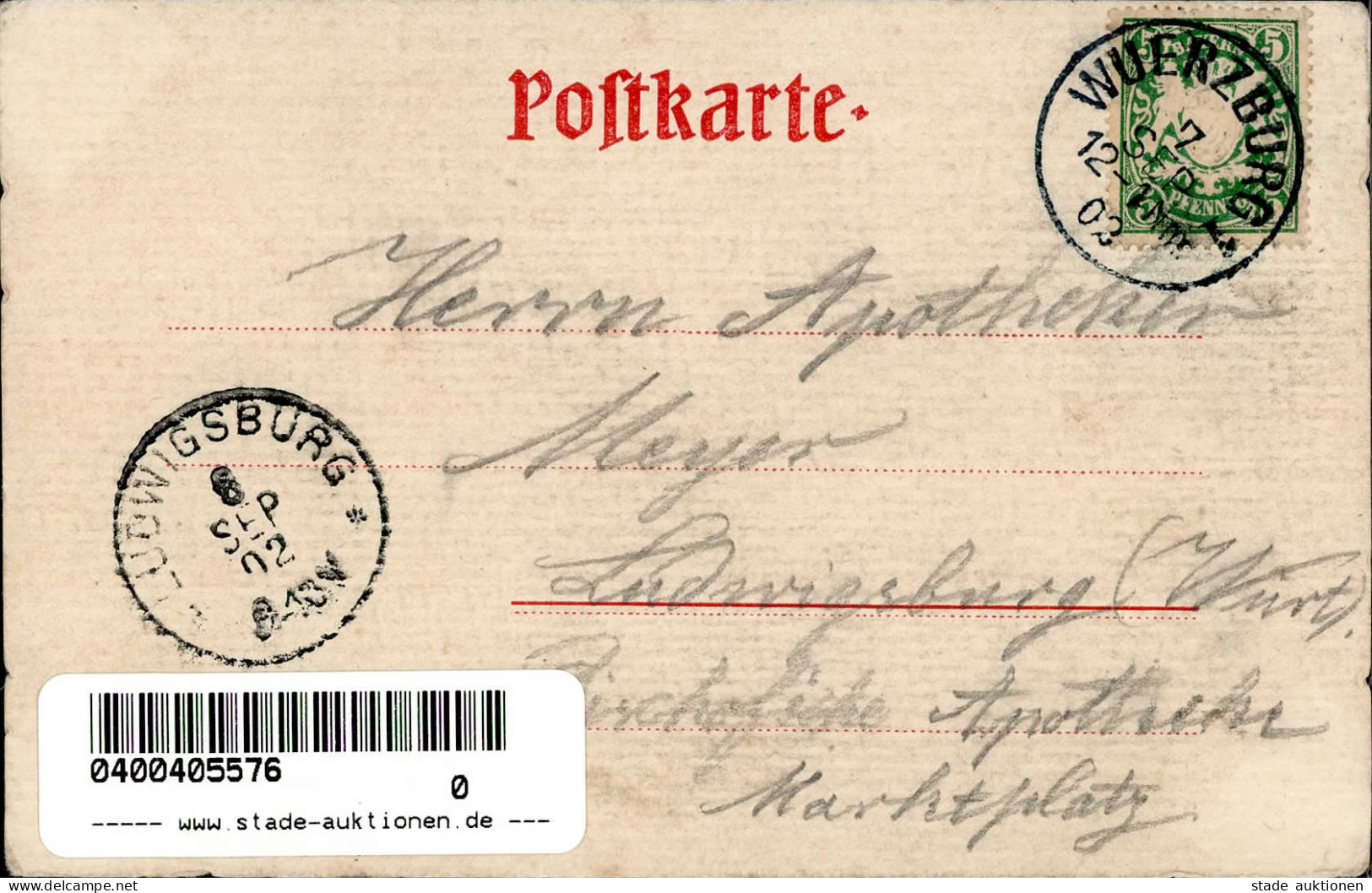 Würzburg (8700) Burg Marienberg 1902 II (Stauchung) - Wuerzburg