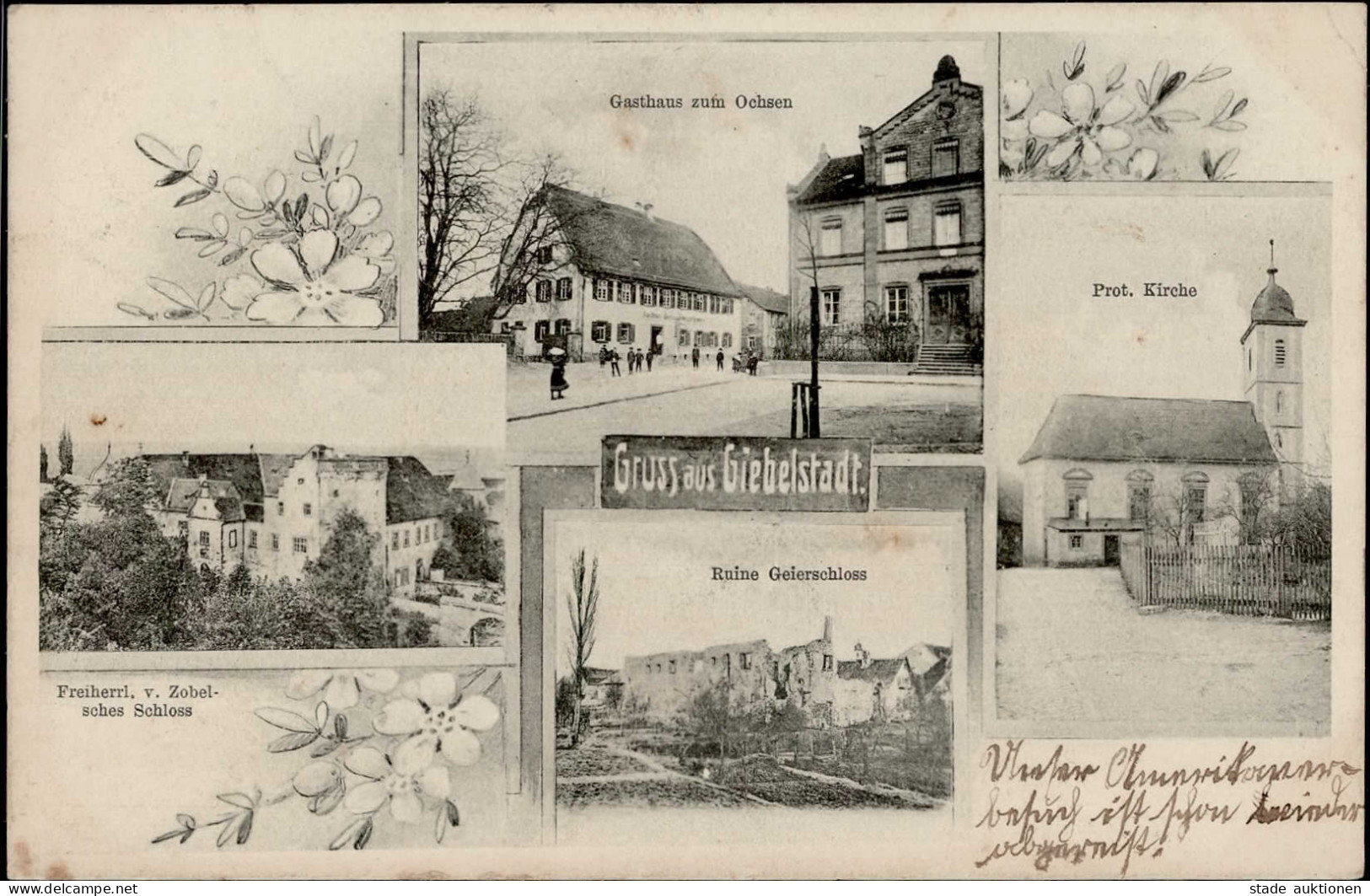 Giebelstadt (8701) Gasthaus Zum Ochsen Kirche 1913 I-II - Wuerzburg