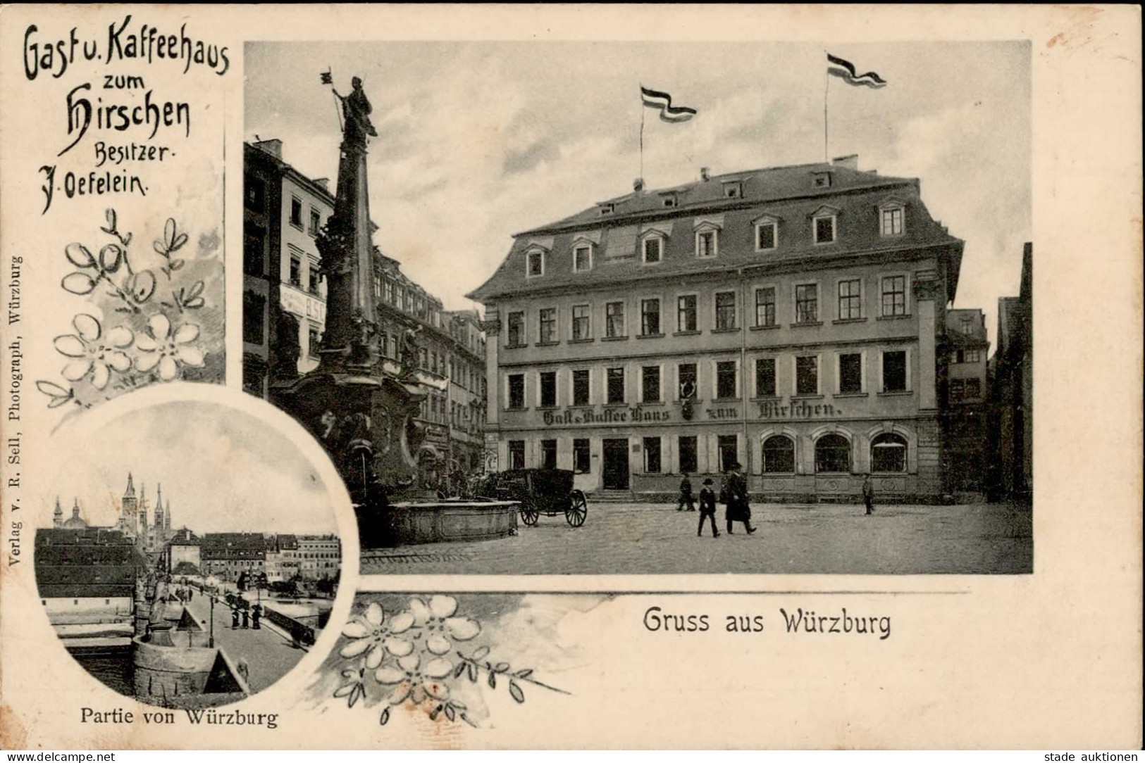 Würzburg (8700) Gasthaus Zum Hirschen 1911 I-II - Wuerzburg