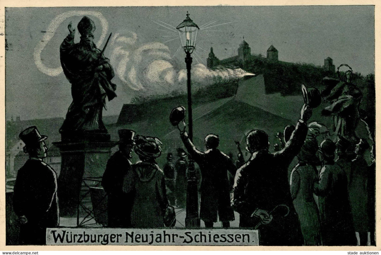 Würzburg (8700) Neujahr-Schiessen 1914 I- Bonne Annee - Wuerzburg