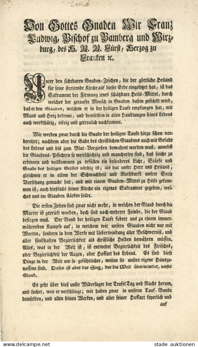 Würzburg (8700) Schreiben Von Bischof Franz Ludwig Und Fürst Herzog Zu Franken 1783, 5 S. II (normale Gebrauchsspuren) - Wuerzburg