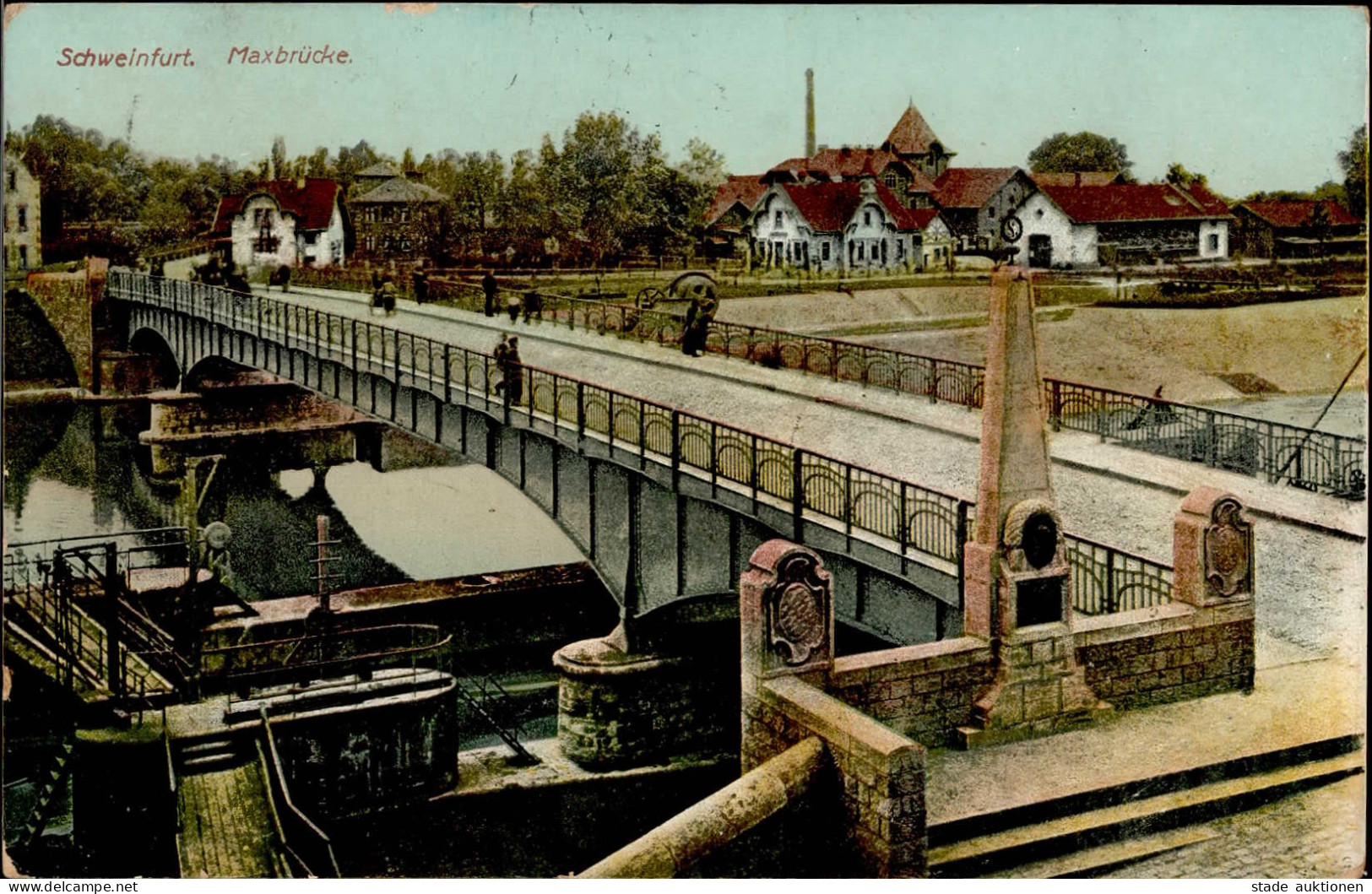 Schweinfurt (8720) Maxbrücke 1908 I-II (fleckig, Ecken Abgestossen) - Other & Unclassified