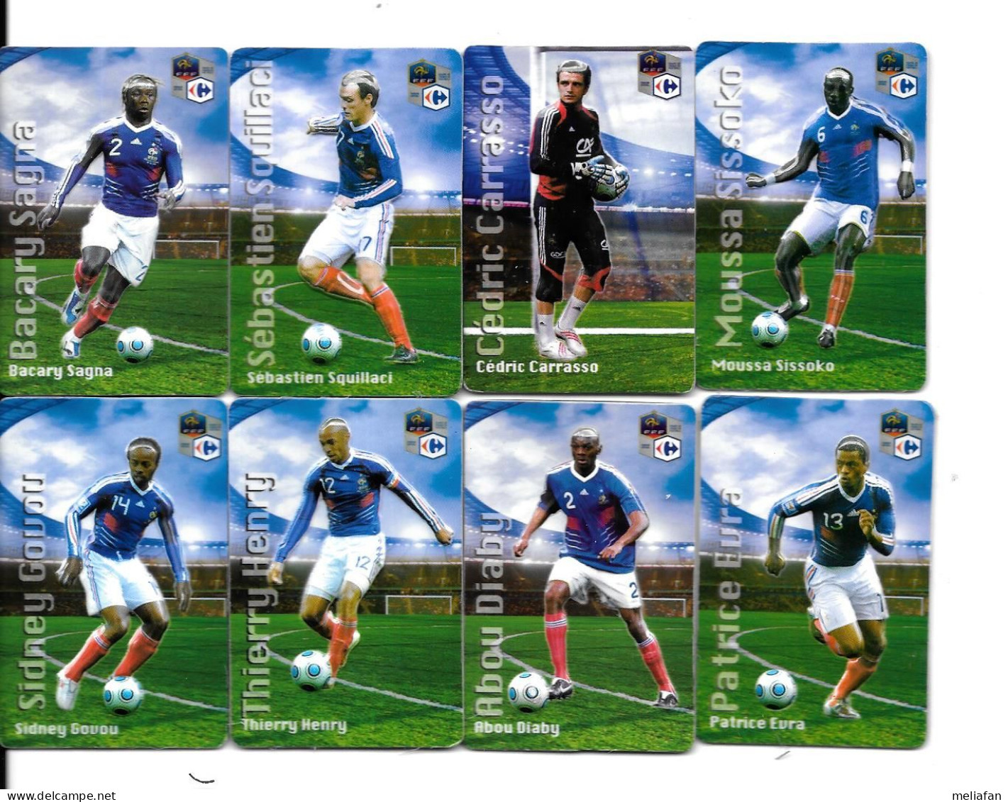 BS24 - MAGNETS CARREFOUR EQUIPE DE FRANCE - EVRA SQUILLACI DIABY SAGNA HENRY GOVOU CARASSO SISSOKO - Other & Unclassified