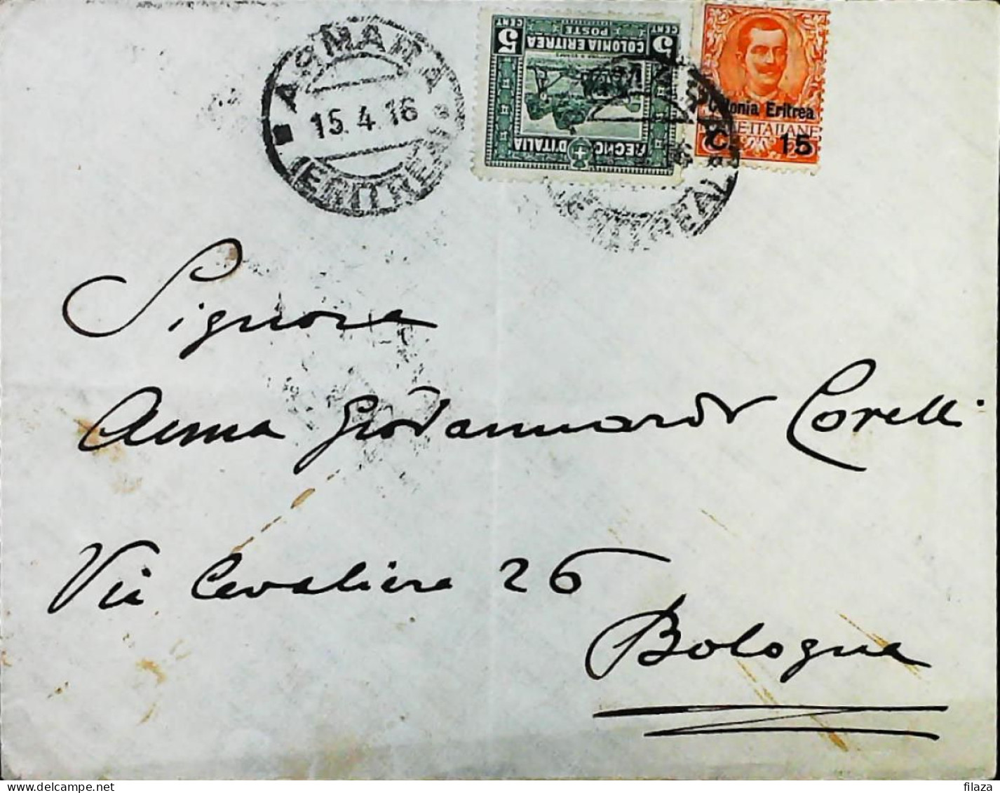 ITALIA - COLONIE ERITREA Lettera Da ASMARA 1916 - S6506 - Erythrée