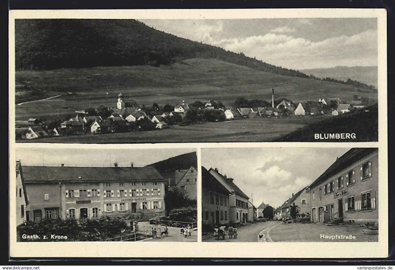 AK Blumberg / Baden, Ortsansicht, Gasthof Zur Krone Und Hauptsrasse  - Baden-Baden