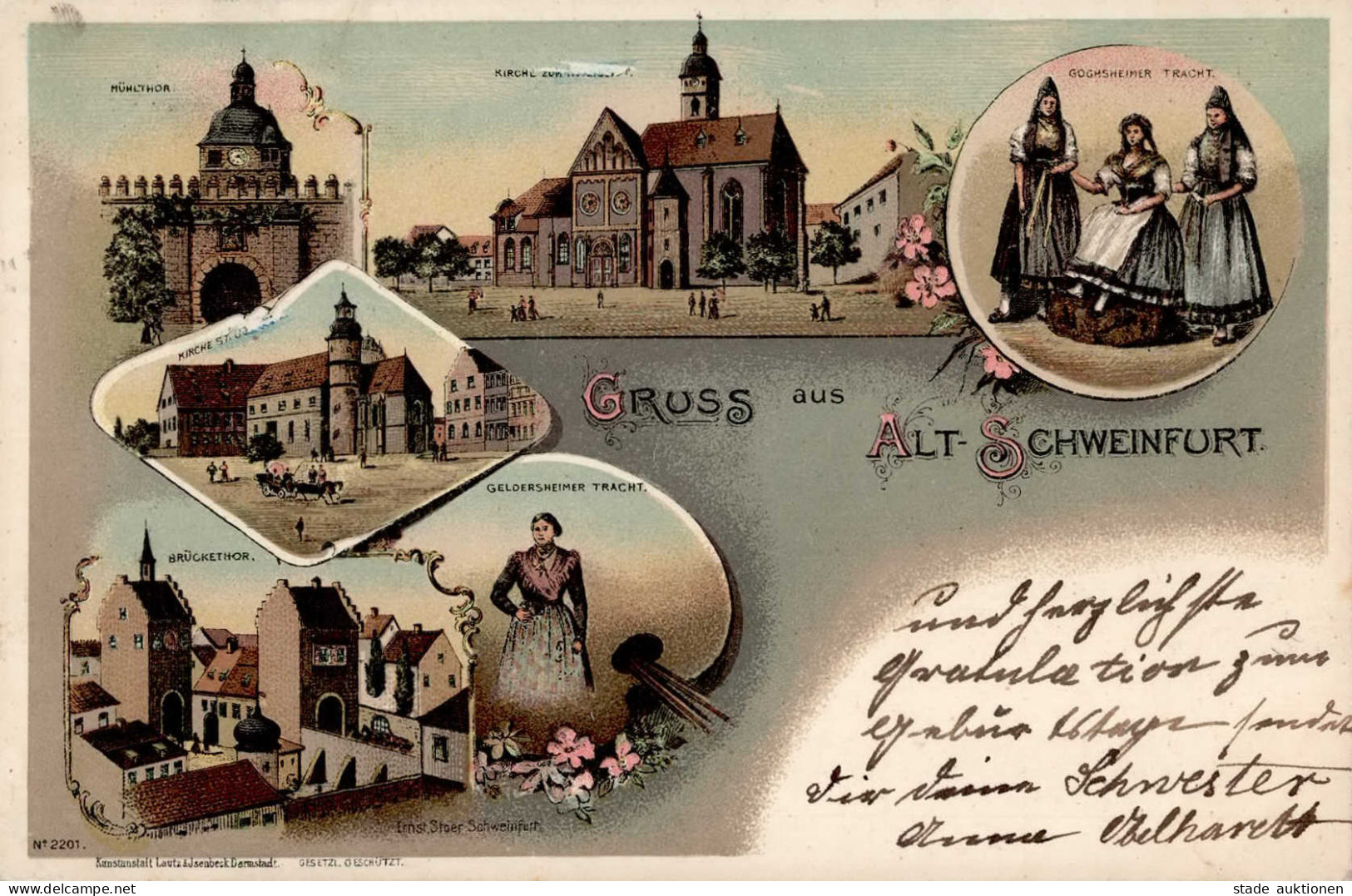 Schweinfurt (8720) Geldesheimer Und Gochsheimer Tracht 1898 I- - Schweinfurt