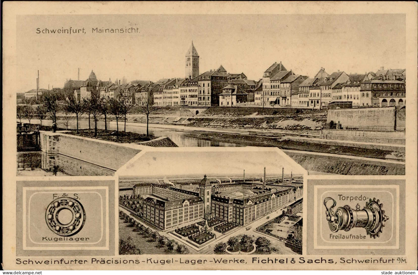 Schweinfurt (8720) Präzesions Kugel Lager Werke Fichtel & Sachs  1916 I-II - Schweinfurt