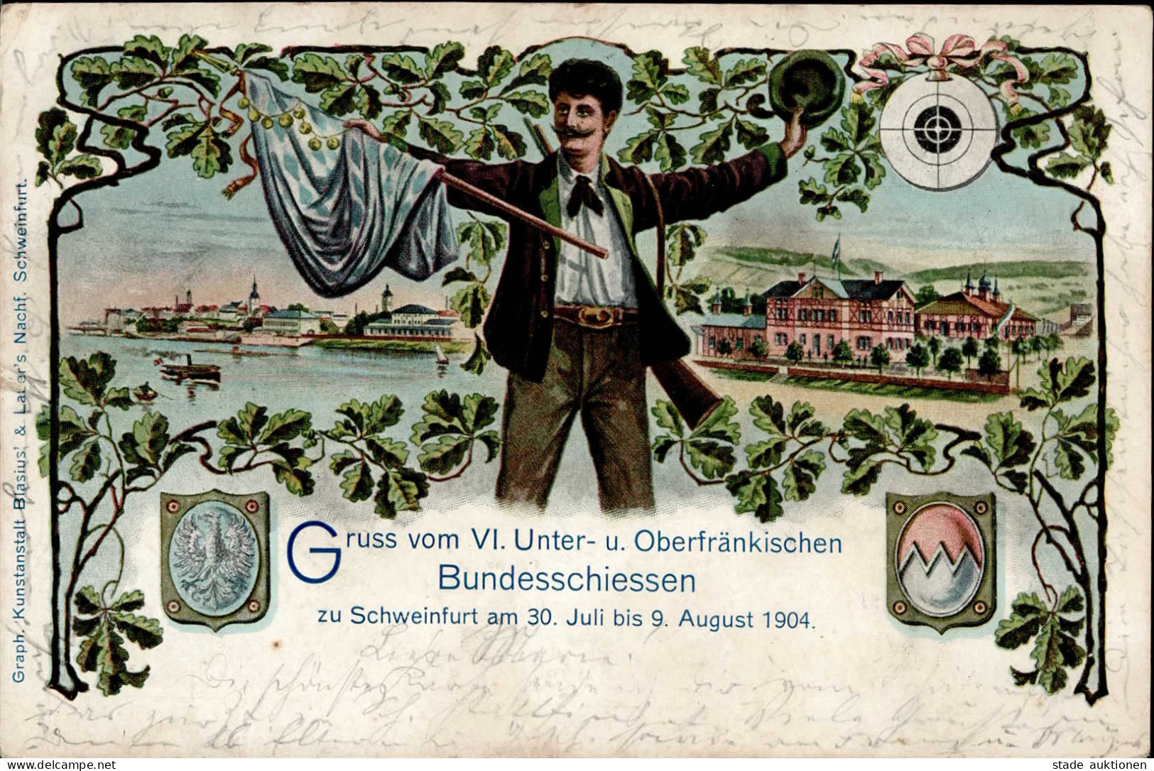 Schweinfurt (8720) VI. Unter- Und Oberfränkisches Bundesschießen 30. Juli Bis 9. August 1904 II (Stauchungen) - Schweinfurt