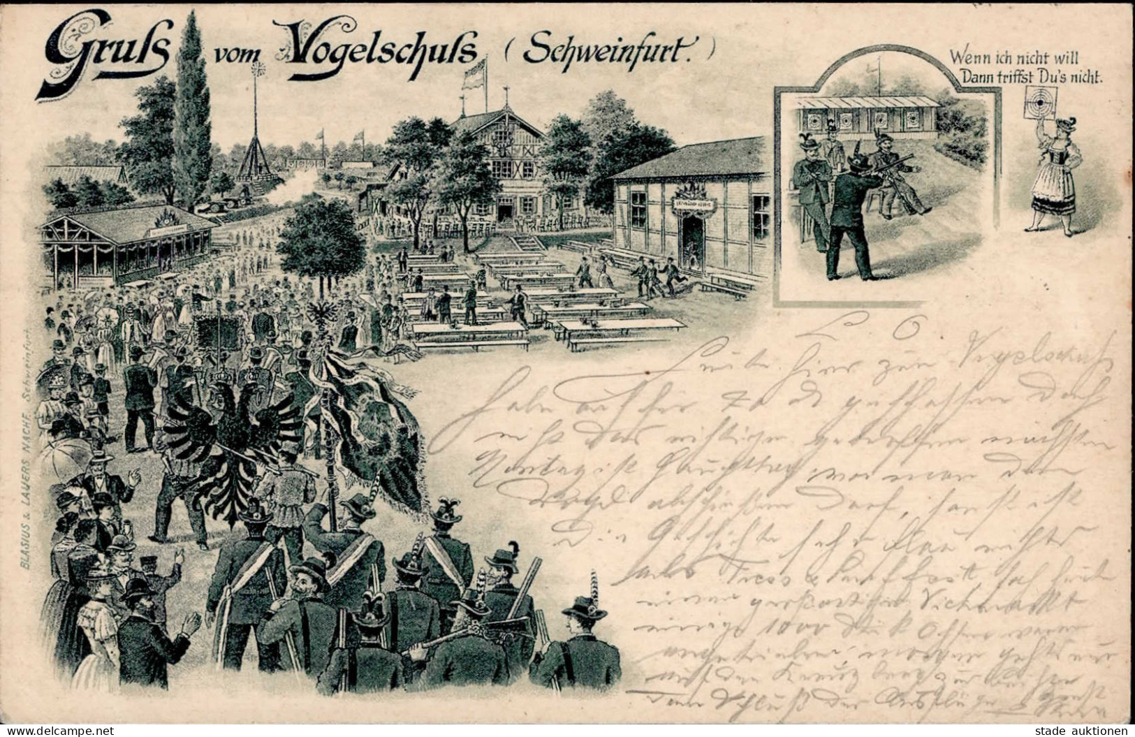 Schweinfurt (8720) Vogelschuss Schützenfest 1898 II (kleine Stauchung) - Schweinfurt