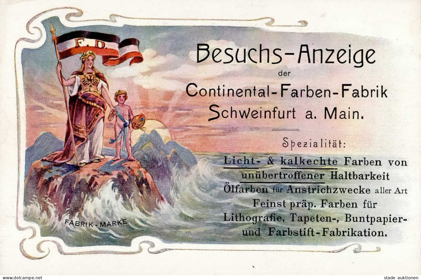 Schweinfurt (8720) Werbe-Karte Continental-Farben-Fabrik I - Schweinfurt
