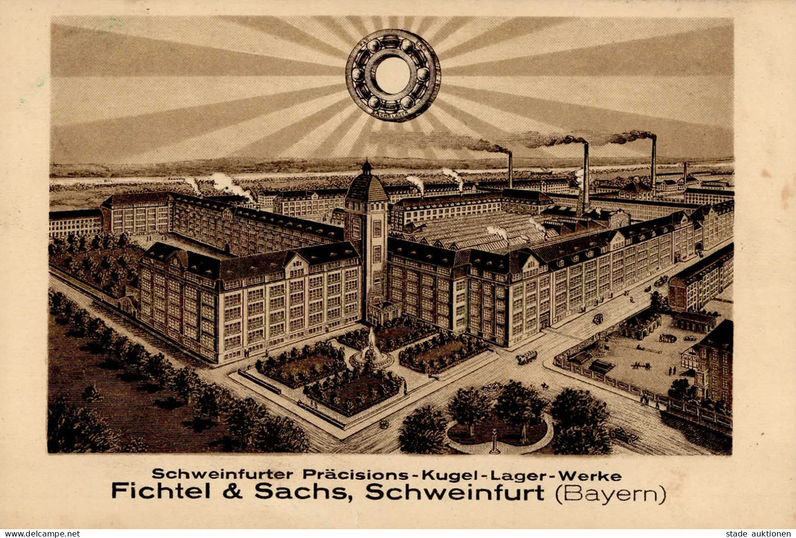 Schweinfurt (8720) Werbe-Karte Präzisions-Kugel-Lager Fabrik Fichtel & Sachs 1911 I - Schweinfurt