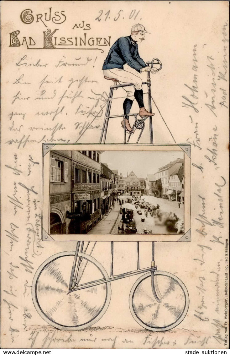 Bad Kissingen (8730) Gasthaus Zur Altdeutschen Weinstube Fahrrad 1901 I- Cycles - Bad Kissingen