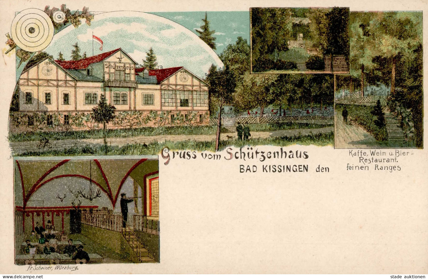 Bad Kissingen (8730) Schützenhaus Verlag Scheiner Würzburg II (kleine Stauchung) - Bad Kissingen