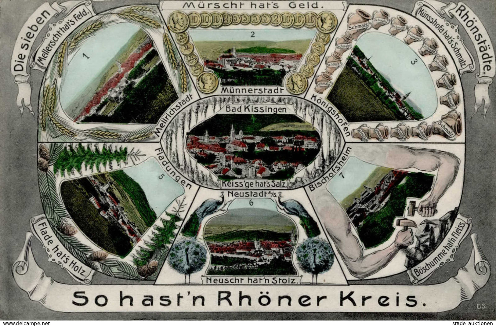 Bad Kissingen (8730) Röhner Kreis Mellrichstadt Münnerstadt Königshofen Bischofsheim Fladungen Neustadt 1908 I-II - Bad Kissingen