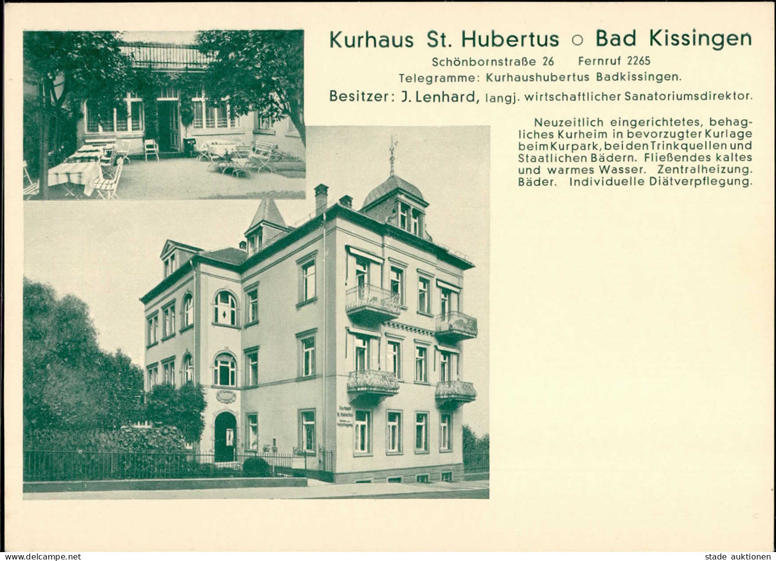 Bad Kissingen (8730) Werbe-Karte Gasthaus St. Hubertus I - Bad Kissingen