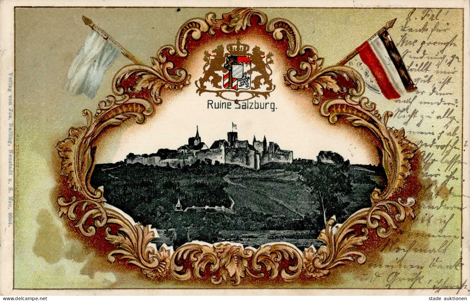 Bad Neustadt An Der Saale (8740) Präge-Karte Burg Salzburg II (kleiner Einriss) - Andere & Zonder Classificatie