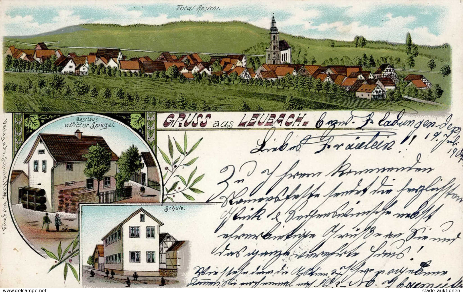Leubach (8741) Gasthaus Spiegel Schule 1902 I - Andere & Zonder Classificatie