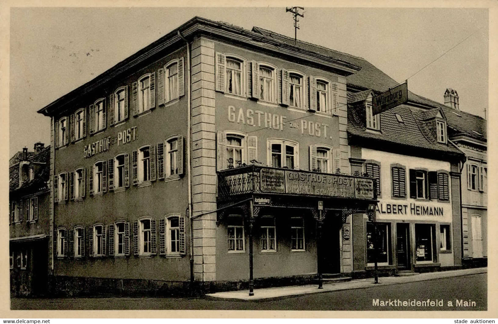 Marktheidenfeld (8772) Gasthaus Zur Post I-II (Eckstauchung) - Autres & Non Classés