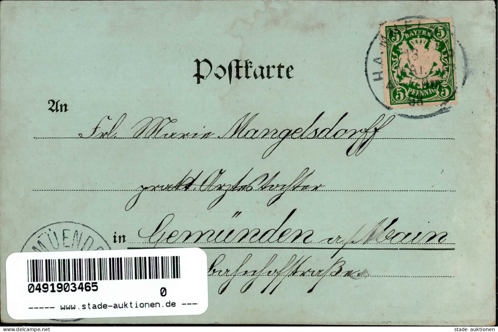 Hammelburg (8783) Mondschein-Karte 1898 I-II - Hammelburg