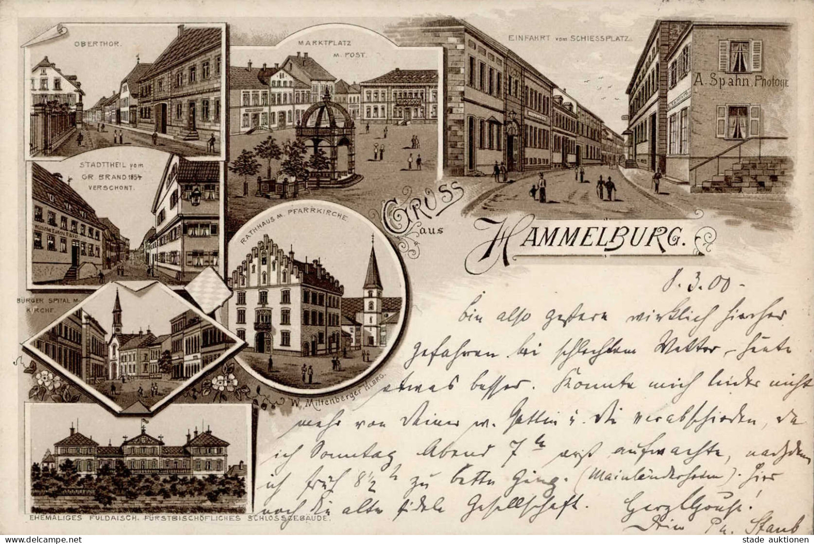 Hammelburg (8783) Rathaus Photohandlung Spahn 1900 I- - Hammelburg