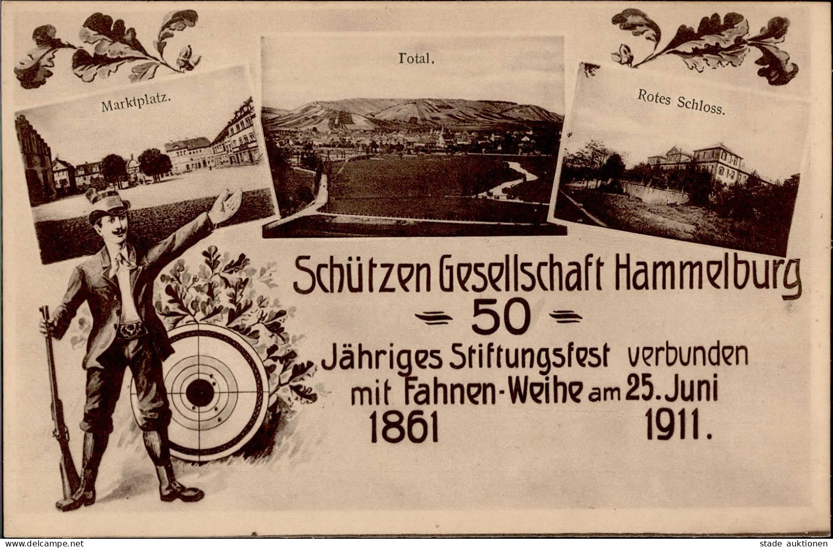 Hammelburg (8783) 50 Jähriges Stiftungsfest Und Fahnenweihe Am 25. Juni 1911 I - Hammelburg