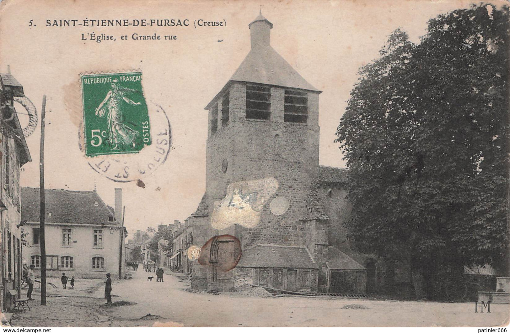 Saint Etienne De Fursac L'eglise Et Grande Rue  Dans L'etat - Sonstige & Ohne Zuordnung