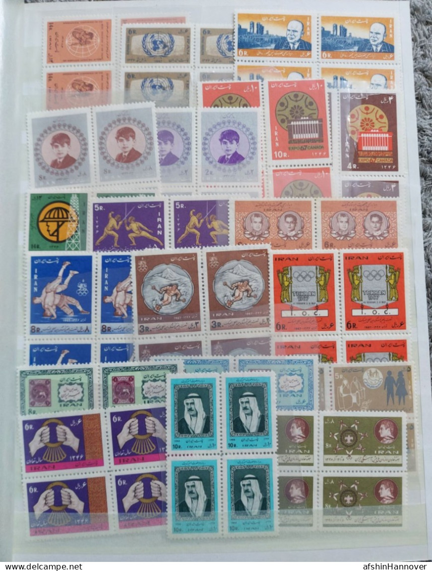 Iran Shah Pahlavi Shah تمام تمبرهای بلوک سال ۱۳۴۶Commemorative Stamps Issued In Year 1346 (21/3/1967-20/3/1968) - Irán