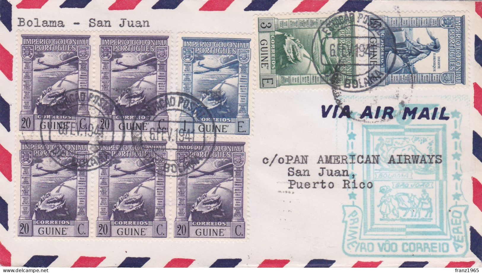 From Bolama To Puerto Rico - 1941 - Portuguese Guinea