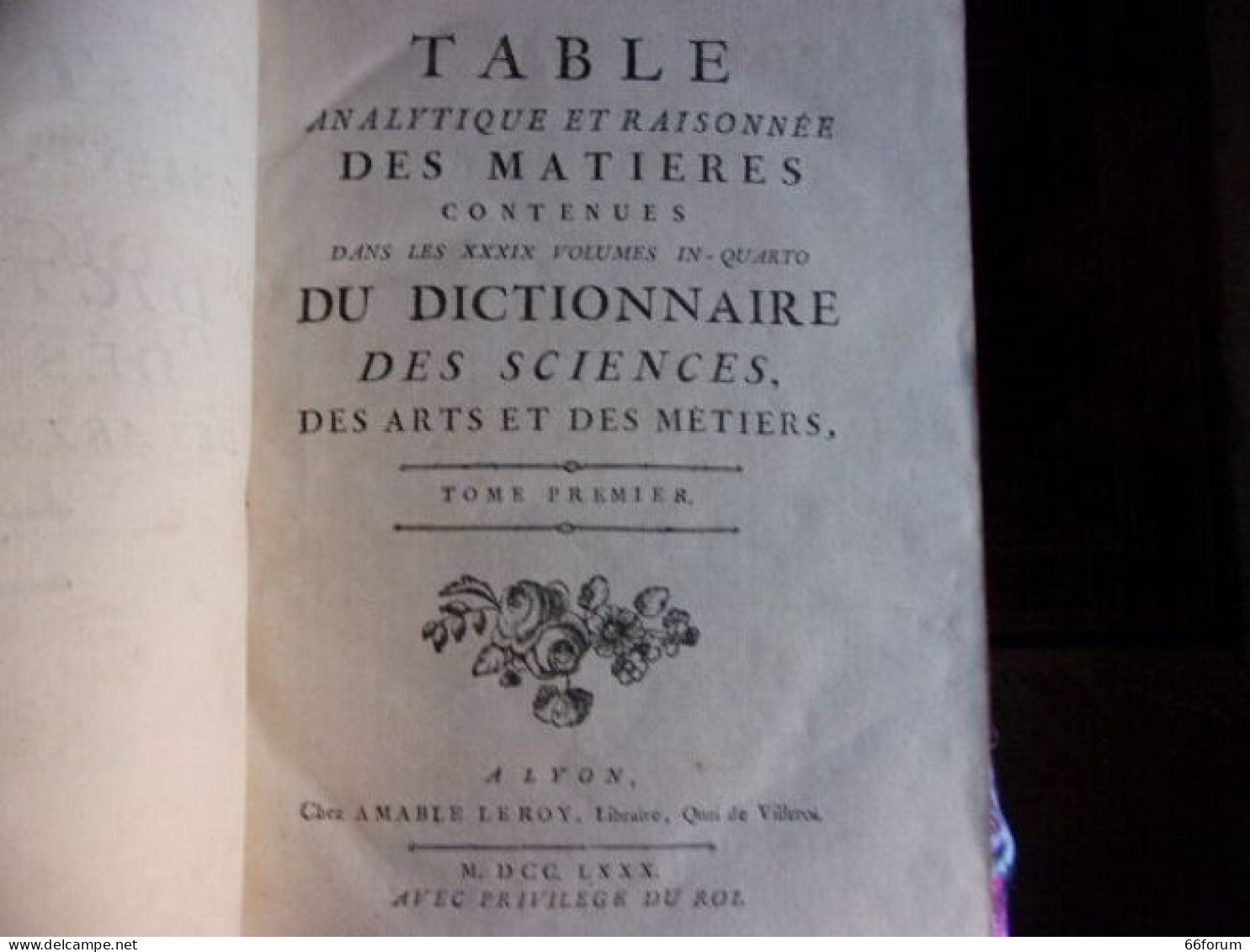 Table Analytique Et Raisonnée Des Matières Contenues Dans Les 39 Volumes Du Dictionnaire Des Sciences Des Arts Et Des Mé - Ciencia