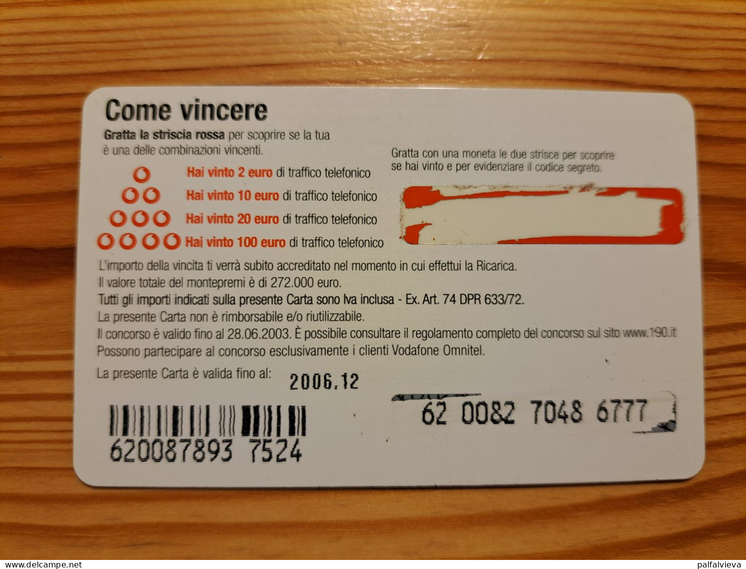 Prepaid Phonecard Italy, Vodafone - Car - [2] Handy-, Prepaid- Und Aufladkarten