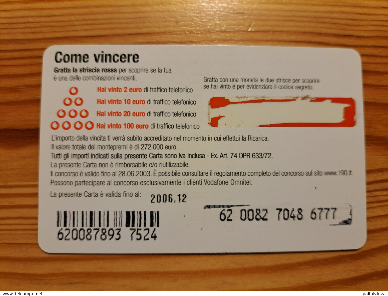 Prepaid Phonecard Italy, Vodafone - Car - GSM-Kaarten, Aanvulling & Voorafbetaald