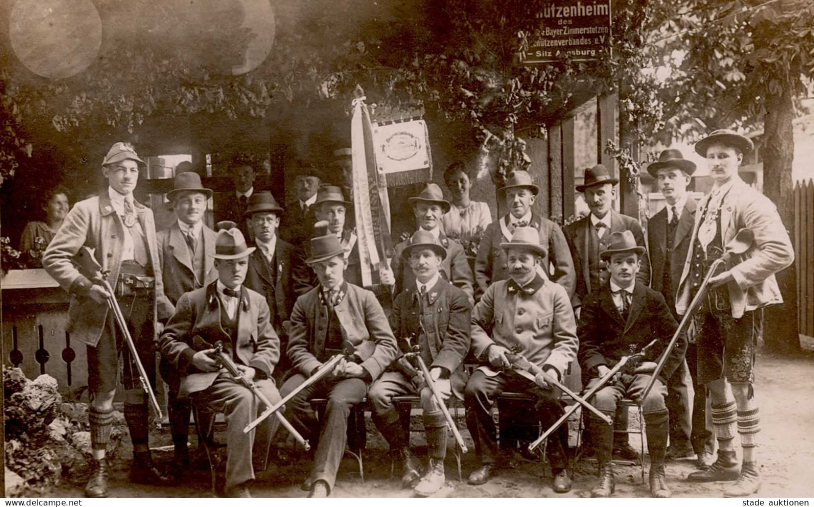 Augsburg (8900) Schützenheim Schützenverband Gruppenbild Foto-AK I-II - Autres & Non Classés