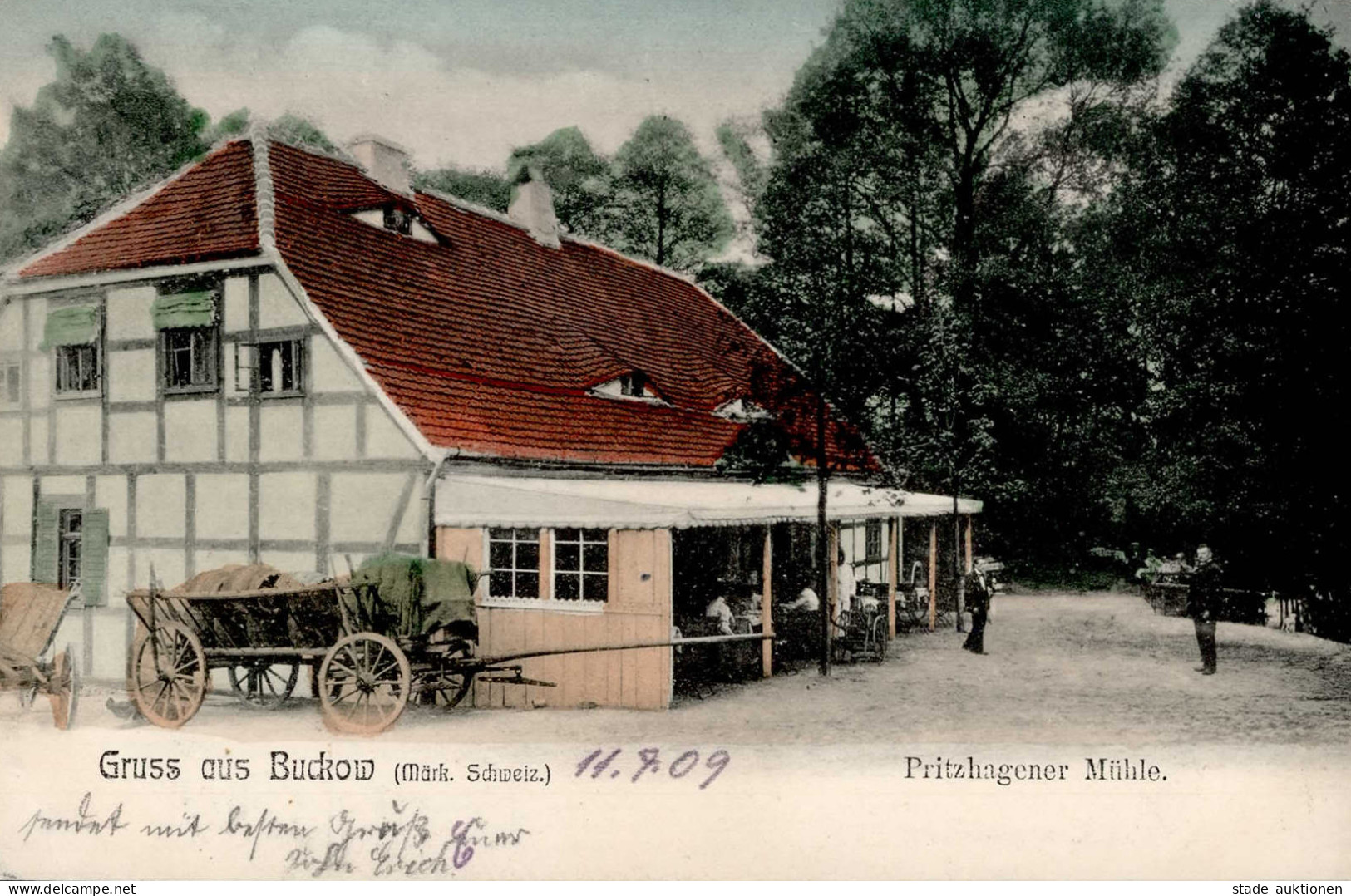 Buckow (o-1276) Pritzhagener Mühle 1909 I-II (Stauchung) - Autres & Non Classés