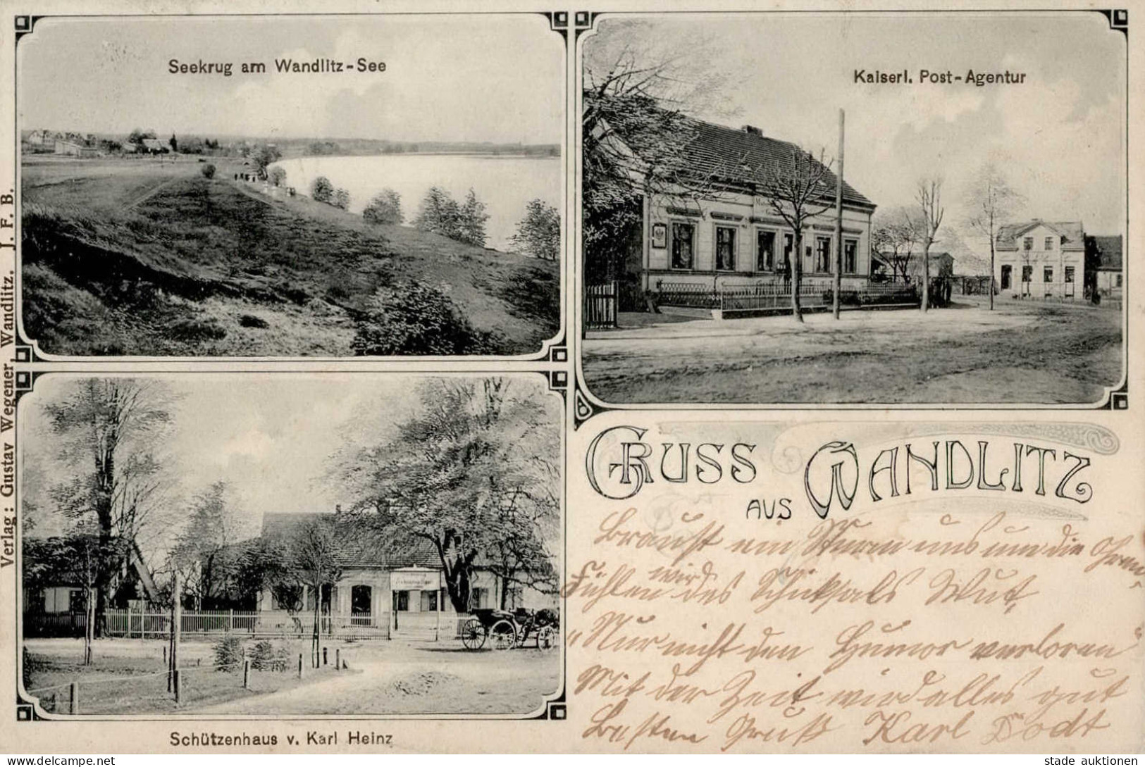 Wandlitz (o-1292) Postamt Schützenhaus 1902 I- - Other & Unclassified