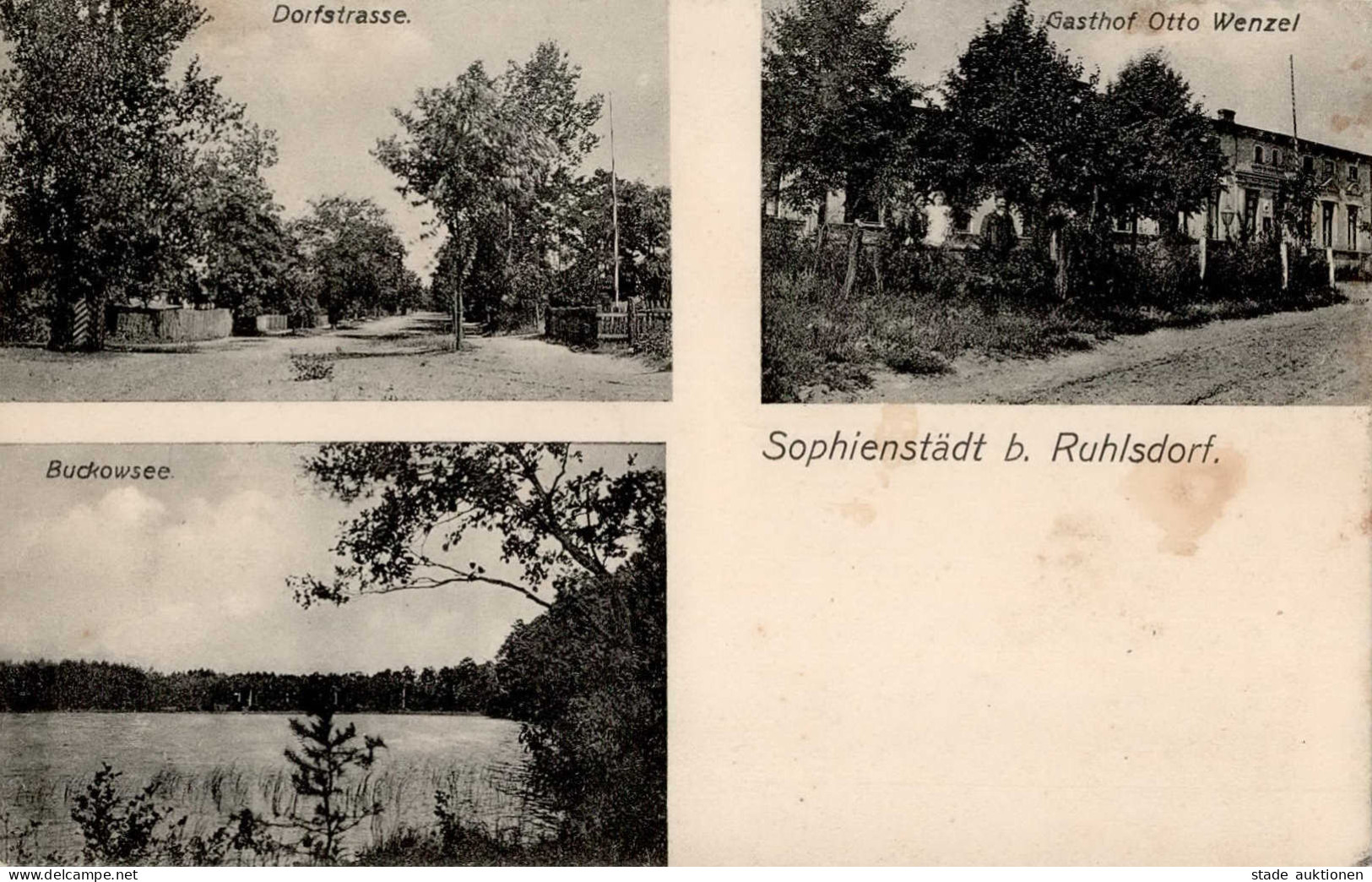 Sophienstädt (o-1281) Gasthof Wenzel, Otto Buckowsee Dorfstrasse II (leicht Fleckig) - Other & Unclassified