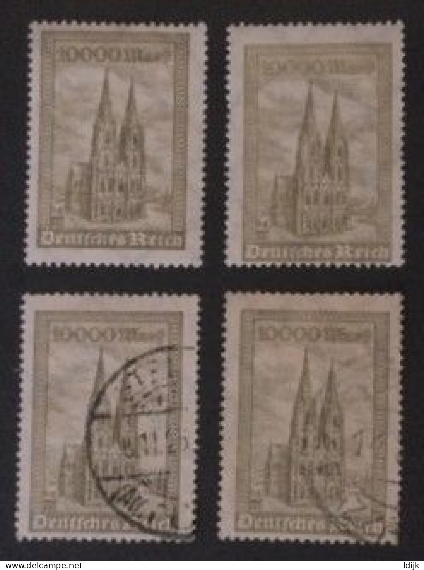 1923 Koelner Dom Gebraucht +**) Farben Mi. 262a Bräunlicholiv + Mi. 262b Olivgelb - Other & Unclassified