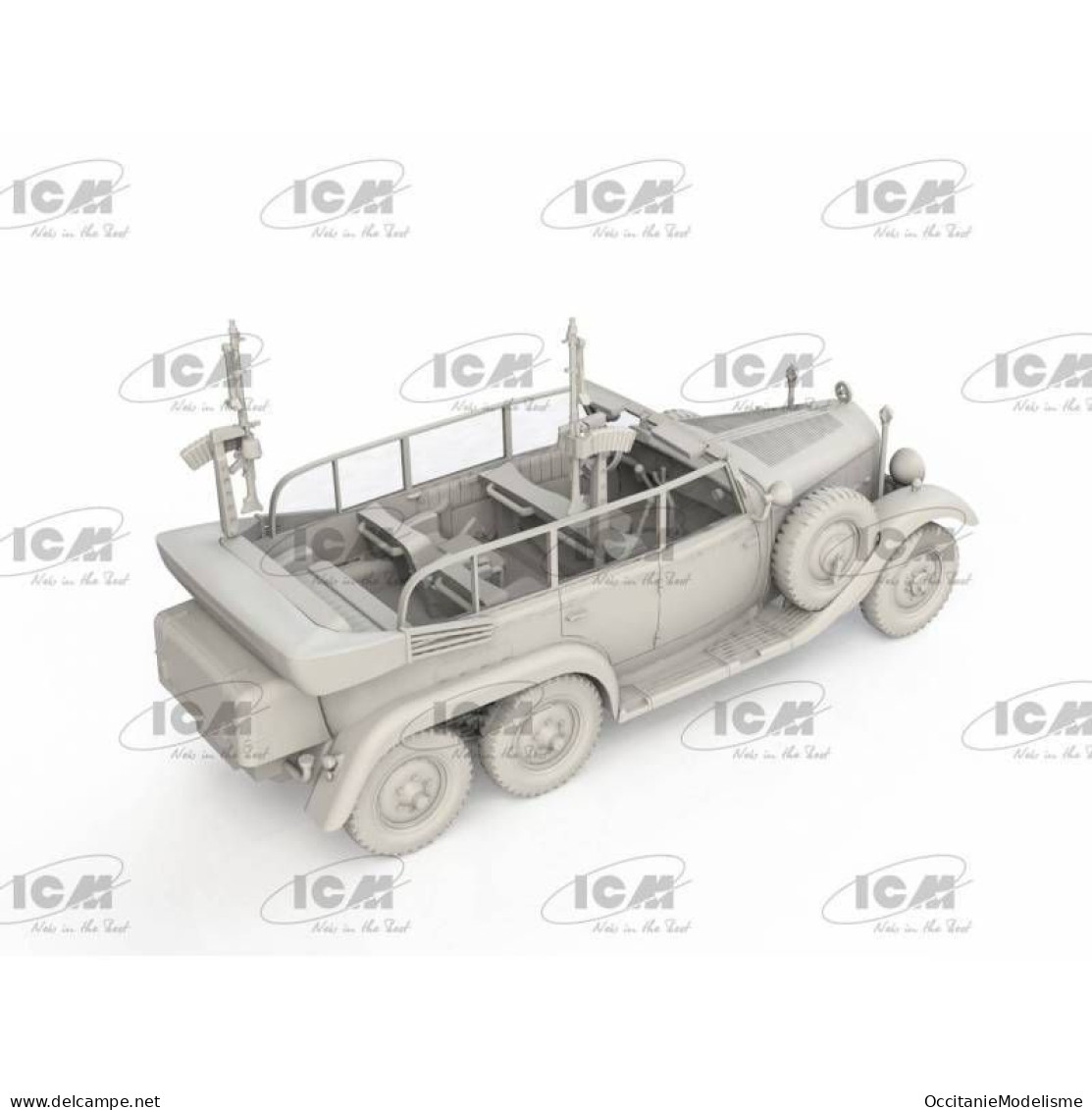 ICM - MERCEDES-BENZ TYPE G4 Partisanenwagen MG34 WWII Maquette Kit Plastique Réf. 72473 Neuf NBO 1/72 - Military Vehicles