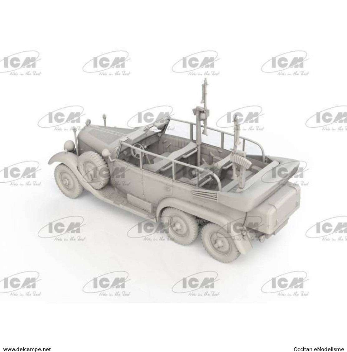 ICM - MERCEDES-BENZ TYPE G4 Partisanenwagen MG34 WWII Maquette Kit Plastique Réf. 72473 Neuf NBO 1/72 - Véhicules Militaires