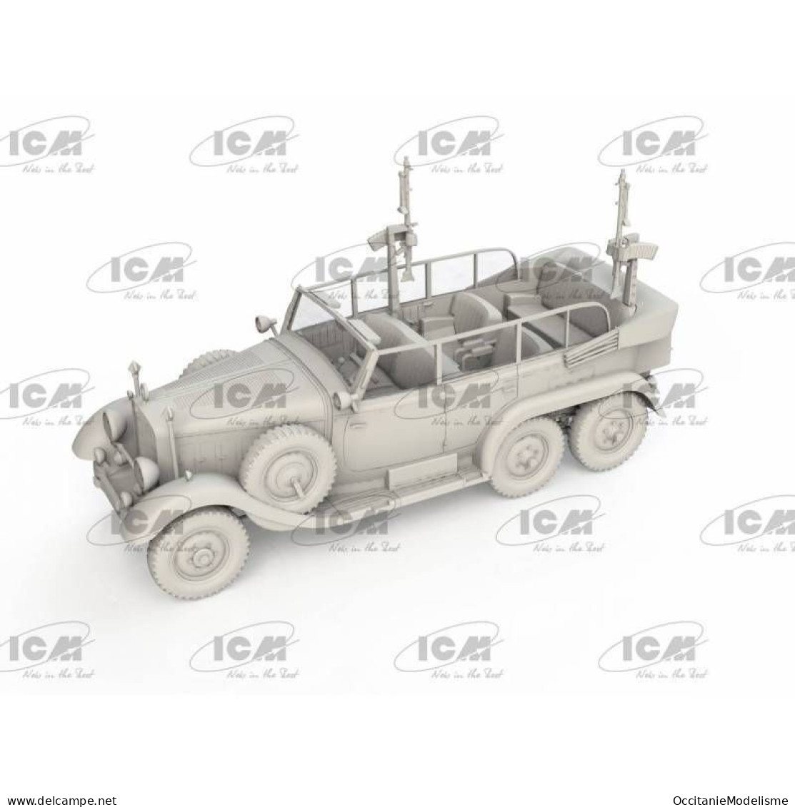 ICM - MERCEDES-BENZ TYPE G4 Partisanenwagen MG34 WWII Maquette Kit Plastique Réf. 72473 Neuf NBO 1/72 - Véhicules Militaires