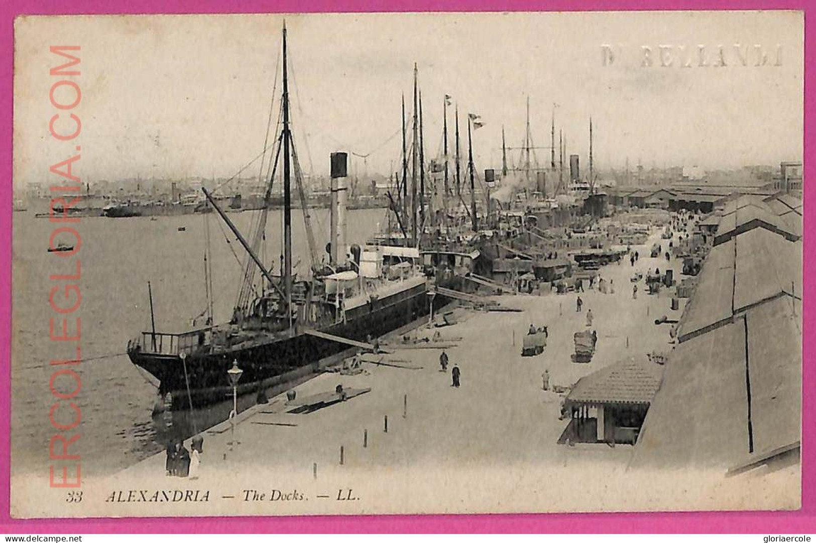 Ag2870 - EGYPT - VINTAGE POSTCARD - Alexandria - The Docks - 1909 - Alexandrie