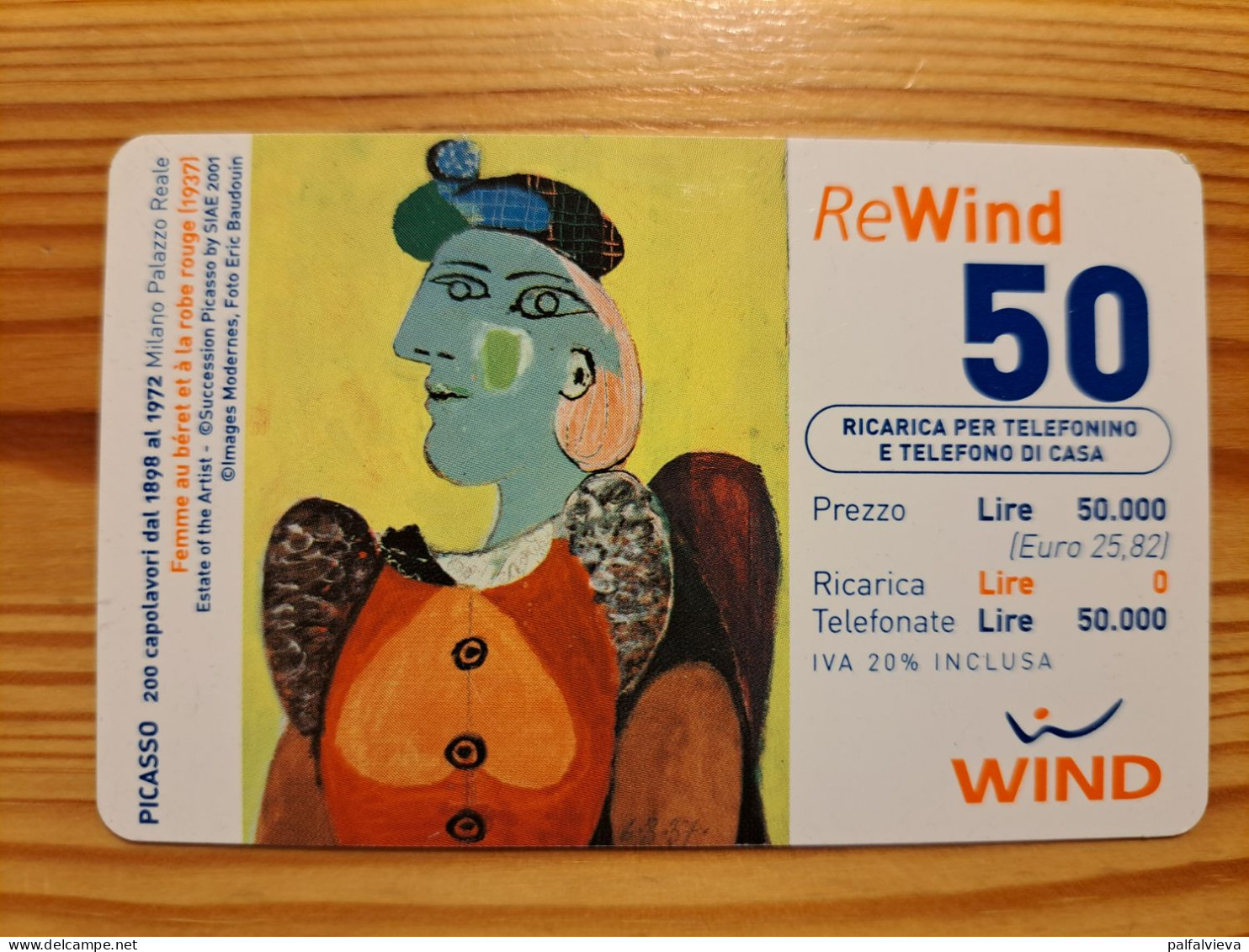 Prepaid Phonecard Italy, Wind - Painting, Picasso - GSM-Kaarten, Aanvulling & Voorafbetaald