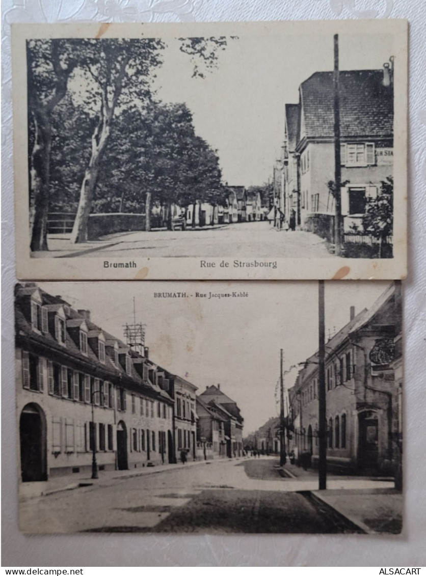 Brumath , 2 Cartes , Rue De Strasbourg Et Jacques Kablé - Brumath